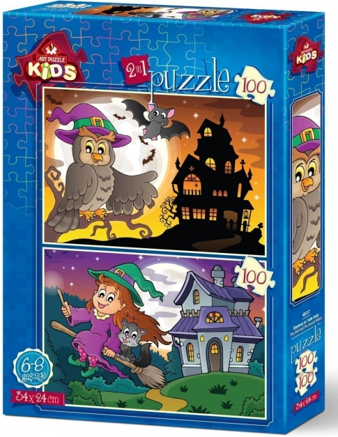 Puzle Búho y bruja 2×100 piezas