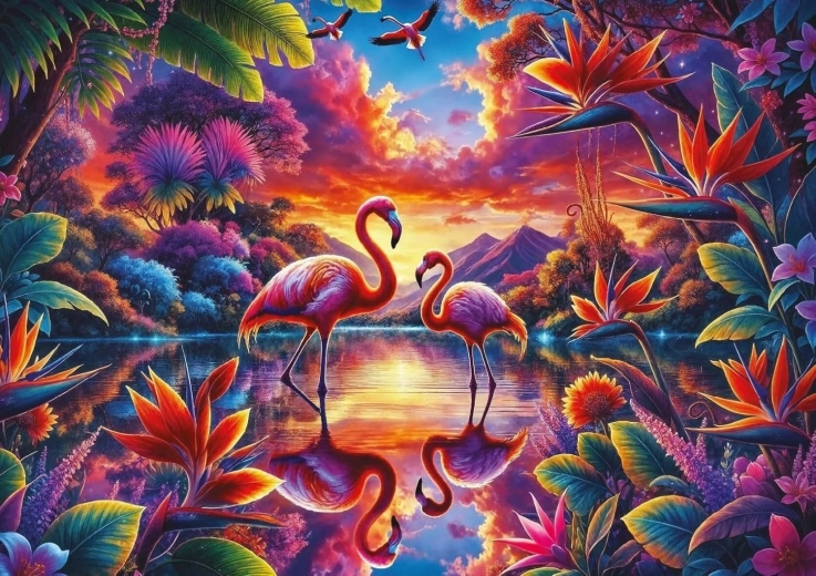 Puzzle Encuentro de flamencos 2000 piezas