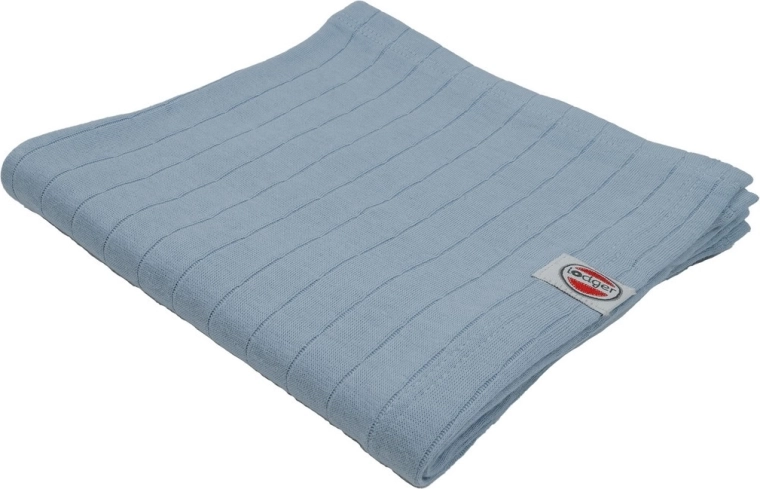 Lodger swaddler de algodón orgánico Solid blue fogg 70 × 70 cm - 1 pieza
