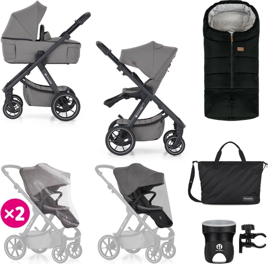 Cochecito combinado Petite&Mars Icon 2v1 dove grey xxl rws