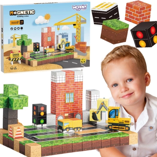 Woopie bloques de construcción magnéticos – obra 115 piezas