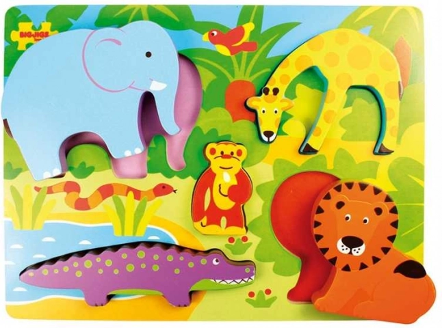 Puzle encajable de madera Safari BIGJIGS TOYS