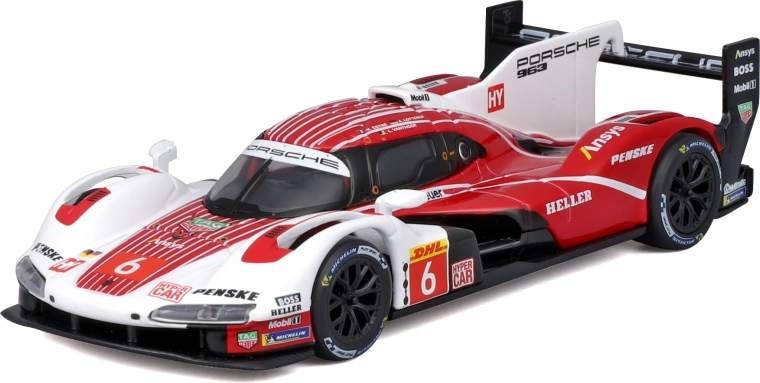 Bburago 1:43 Porsche 963 n.º 6 – modelo de colección en caja de regalo