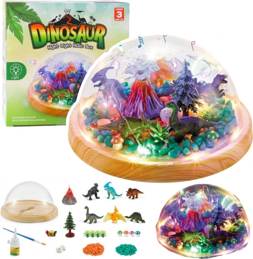 Set creativo de terrario con dinosaurios – lamparita nocturna con melodía DIY