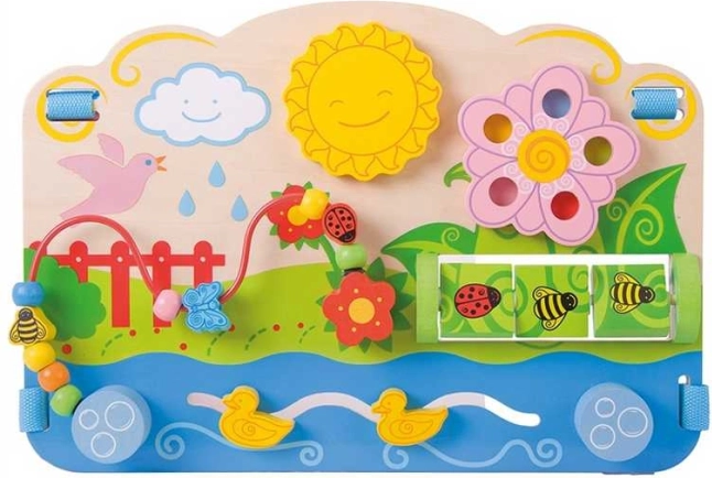 Bigjigs Baby tabla motriz de madera Flores
