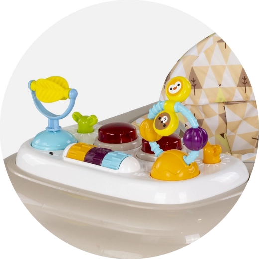 Panel de juego interactivo con luces y melodías