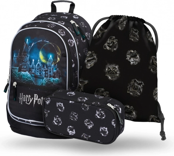 Set escolar Školní set BAAGL Harry Potter Hogwarts – mochila, estuche y bolsa