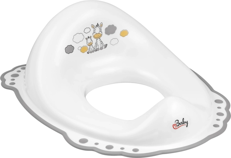 Reductor para WC con antideslizante MALTEX Zebra blanco/gris