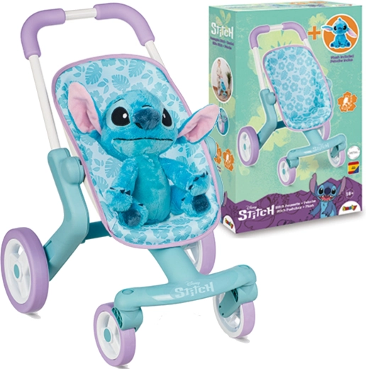 Cochecito para muñecas Disney Lilo & Stitch con peluche STITCH de Smoby