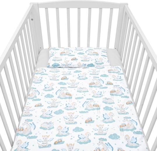 Ropa de cama de algodón de 2 piezas para cuna NEW BABY Dragón 120 × 90 cm