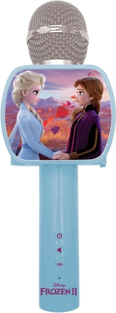 Micrófono de karaoke inalámbrico Disney Frozen con altavoz integrado y cambiador de voz