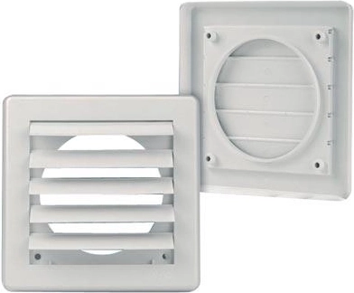 Rejilla de ventilación gravitatoria 150 × 150 / 100 mm blanca