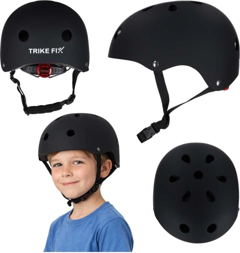 Casco infantil de ciclismo TRIKE FIX con LED, talla S 48–54 cm, negro