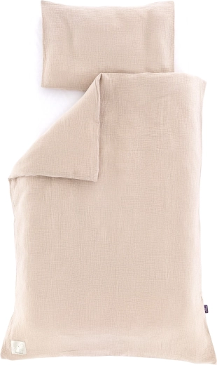 Träumeland ropa de cama de muselina beige 100 × 135 cm + 40 × 60 cm