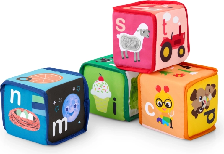 Baby Einstein cubos textiles del alfabeto Alpha Stacks, 4 uds