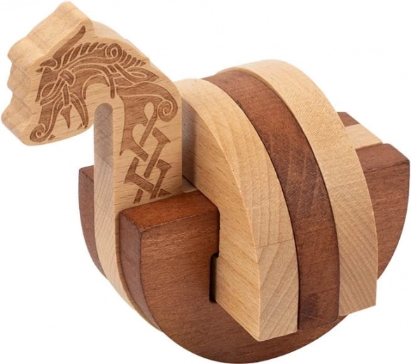 Profesor Puzzle: Barco vikingo con dragón de la colección Lost and Found