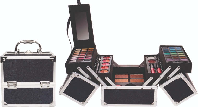 Maletín de maquillaje grande y desplegable para niñas