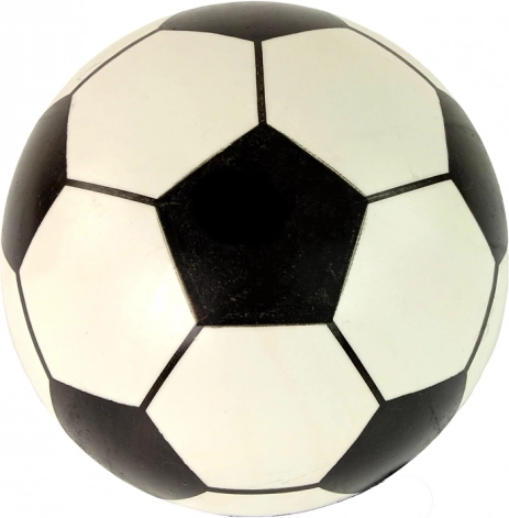 Pelota de goma blanca y negra grande de 23 cm, ligera