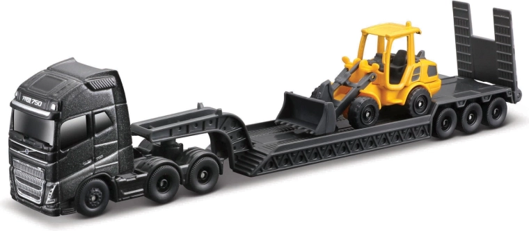 Maisto mini máquinas de trabajo – set del gran camión tractor Volvo FH16 con volquete Volvo A25G