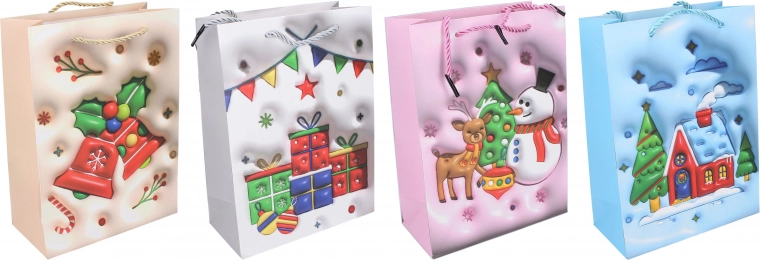 Bolsa de regalo navideña M 26 × 32 × 10 cm