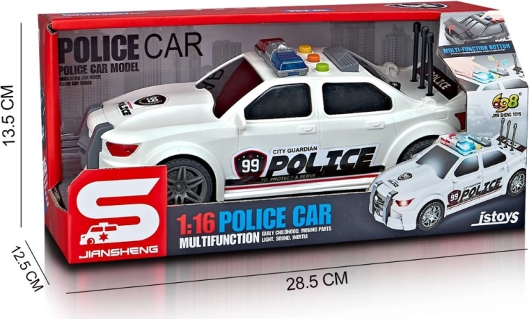 Coche de policía con efectos de luz y sonido