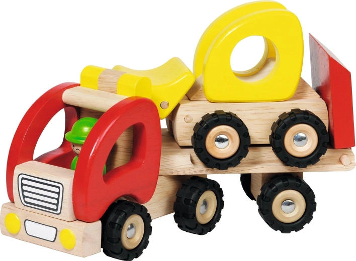 Camión de madera con remolque de cama baja y cargadora de ruedas Goki - 1 pieza