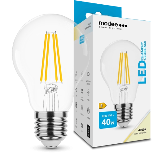 Modee Smart Lighting bombilla LED de filamento Globe E27 4 W blanco neutro