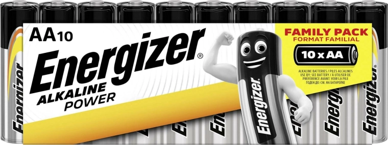 Pilas alcalinas Energizer AA LR6 Family Pack 10 uds