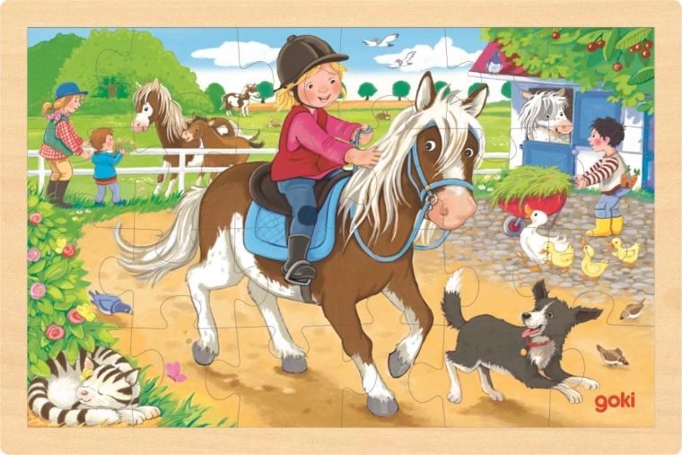 Puzzle de madera Granja con ponis Goki