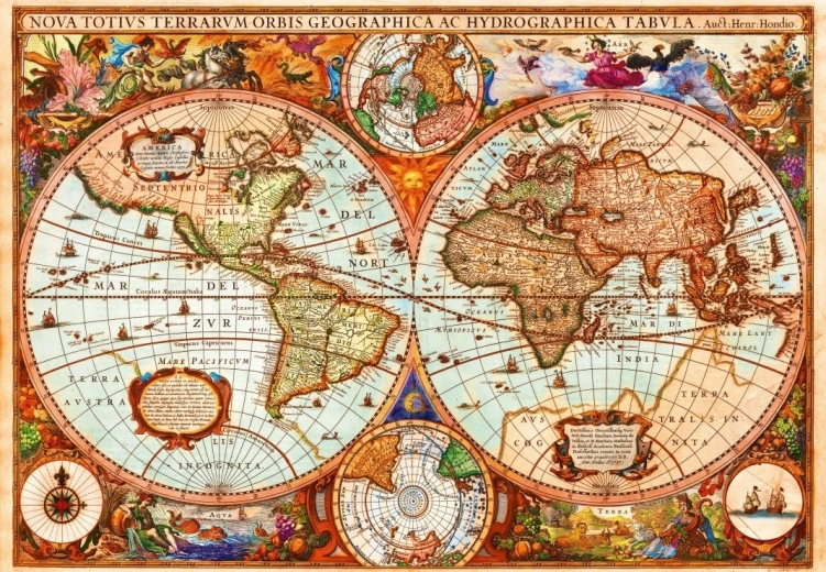 Puzzle Mapa histórica 1000 piezas BLUEBIRD