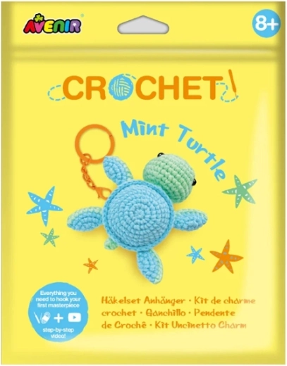 Crea tu propio llavero tejido a crochet – tortuga menta