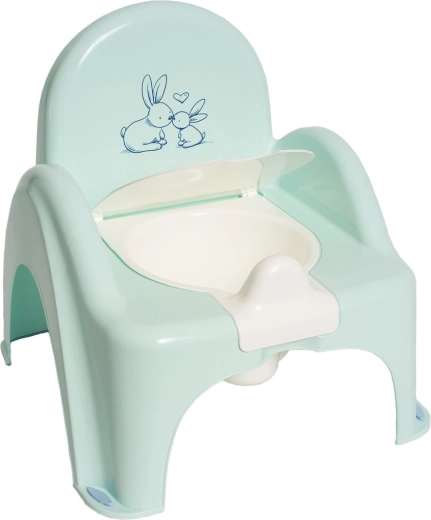 Orinal infantil Tega Baby Little Bunnies color menta mate con recipiente extraíble