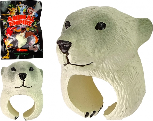Anillo infantil ajustable con cabeza de oso polar