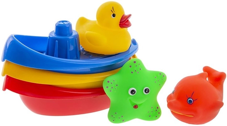 Barquitos con animalitos para el baño, set de 6 uds.