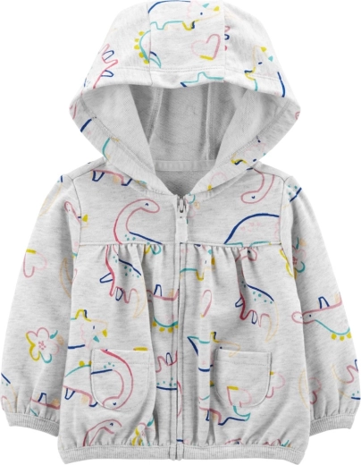 Sudadera con capucha para niña Carter's Grey Dino, talla 56