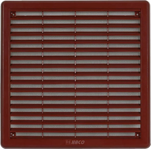 Rejilla de ventilación con mosquitera 250 × 250 mm marrón