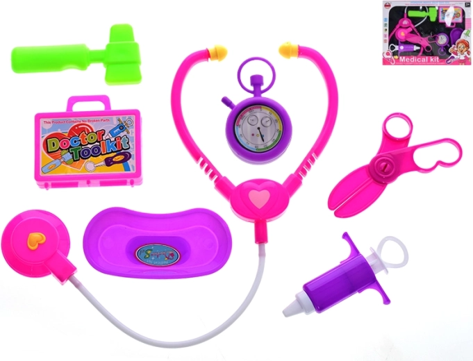 Set de doctor para niños de 7 piezas en estuche azul