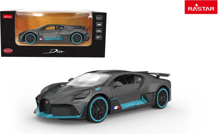 Coche metálico Bugatti Divo 1:32 gris Rastar