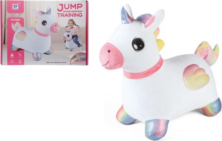 Unicornio saltarín para niños con bomba