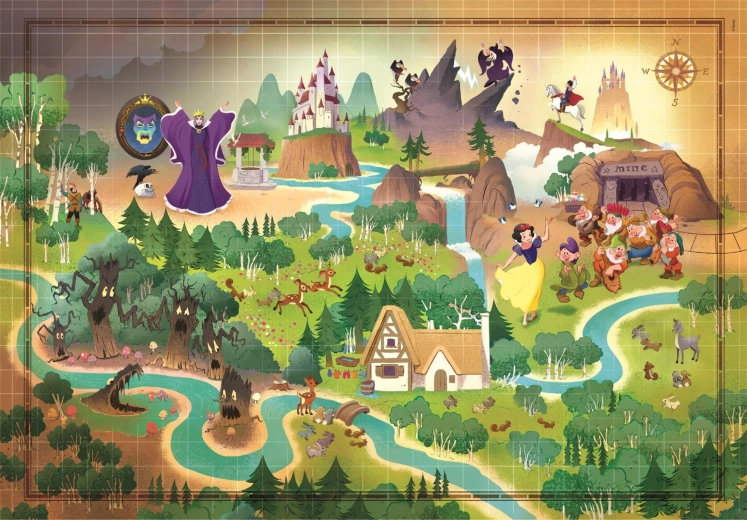 Puzzle Story Maps: Blancanieves 1000 piezas