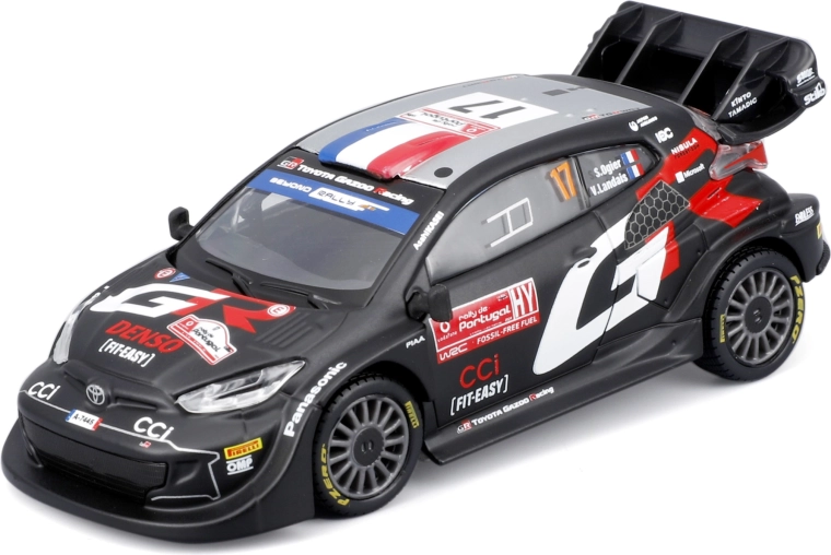 Modelo metálico Bburago 1:43 Toyota GR Yaris Rally1 Hybrid Ogier en caja de regalo
