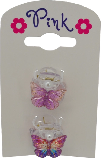 Set de 2 pinzas para el pelo mariposa