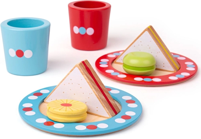 Merienda de té de madera con lunares BIGJIGS TOYS