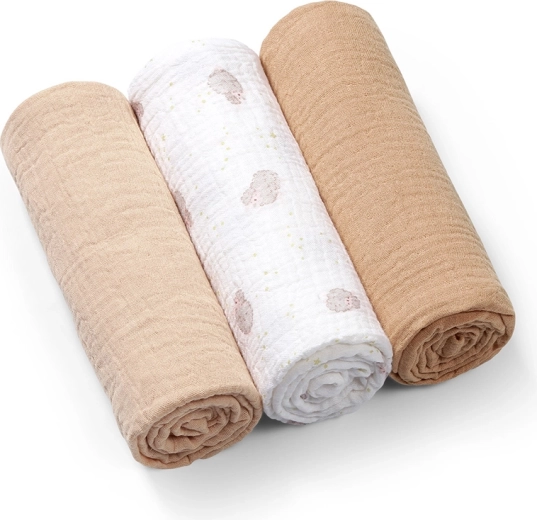 Pañales de muselina Babyono Super Soft beige 70 × 70 cm - 3 unidades
