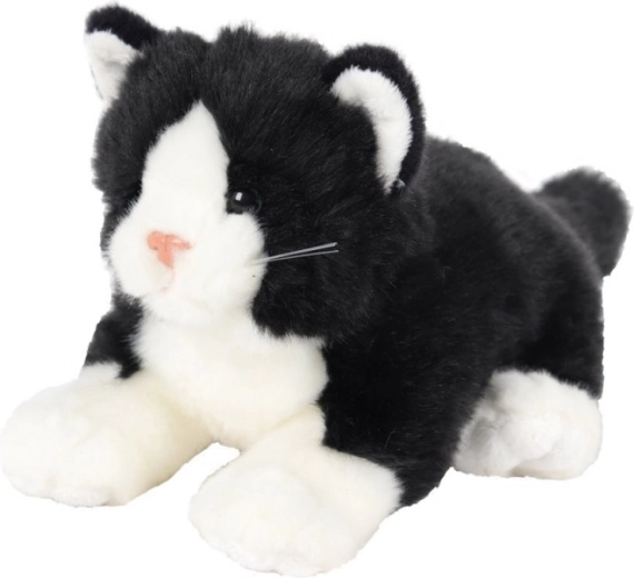 Gato de peluche tumbado negro 30 cm