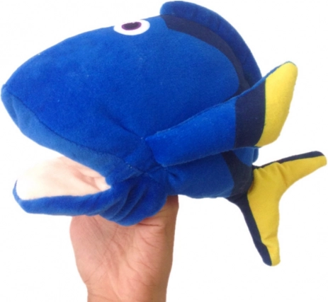 Títere de peluche Pez azul 25 cm