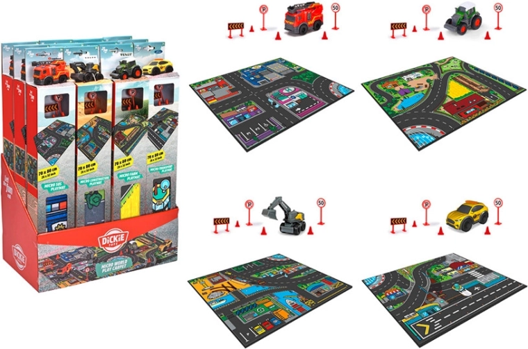 Ciudad de juego – alfombra con cochecito DICKIE TOYS 70 × 80 cm