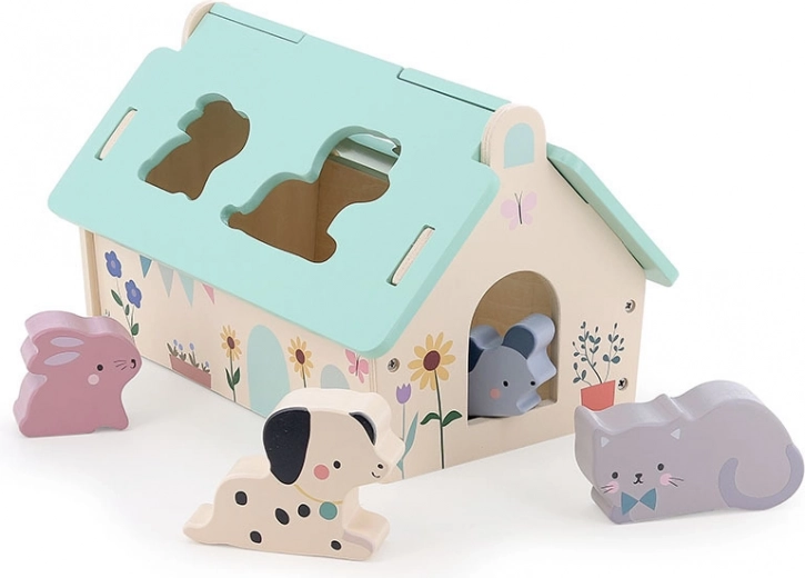 Vilac encajable de madera casita para animalitos