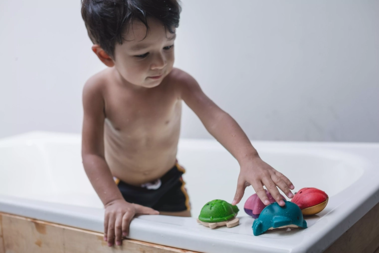 Diversión durante el baño y también en la bañerita