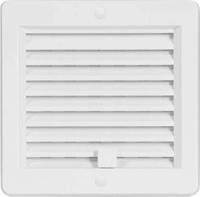 Rejilla de ventilación con persianas 150 × 150 mm blanca